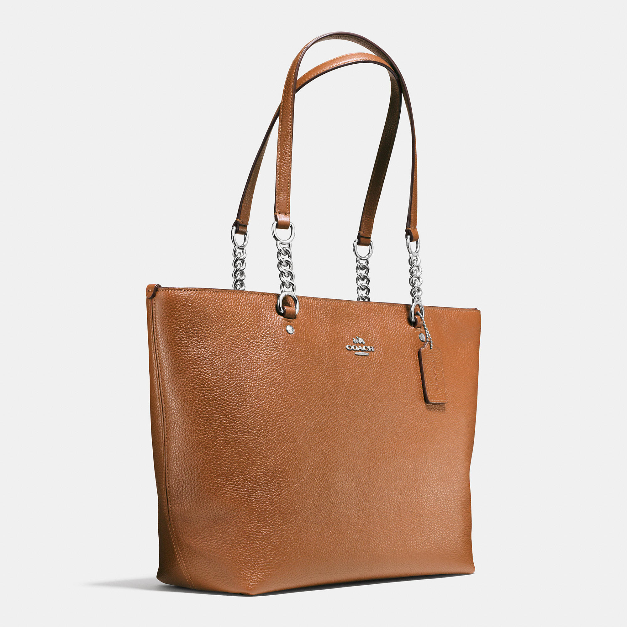 Lady Beloved Coach Sophia Tote In Pebble Leather